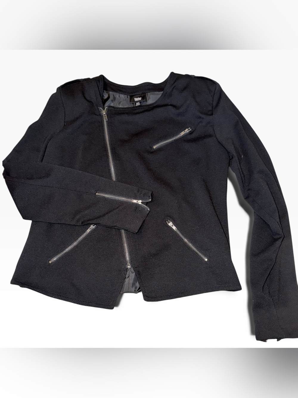 Mossimo Supply Co. Black Zip-Accent Moto Jacket